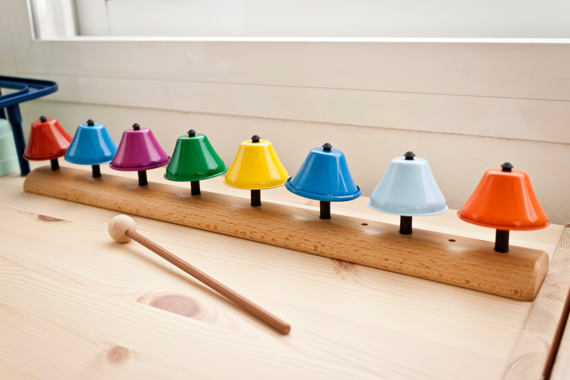 Children music therapy color bells. Therapeutic instrument